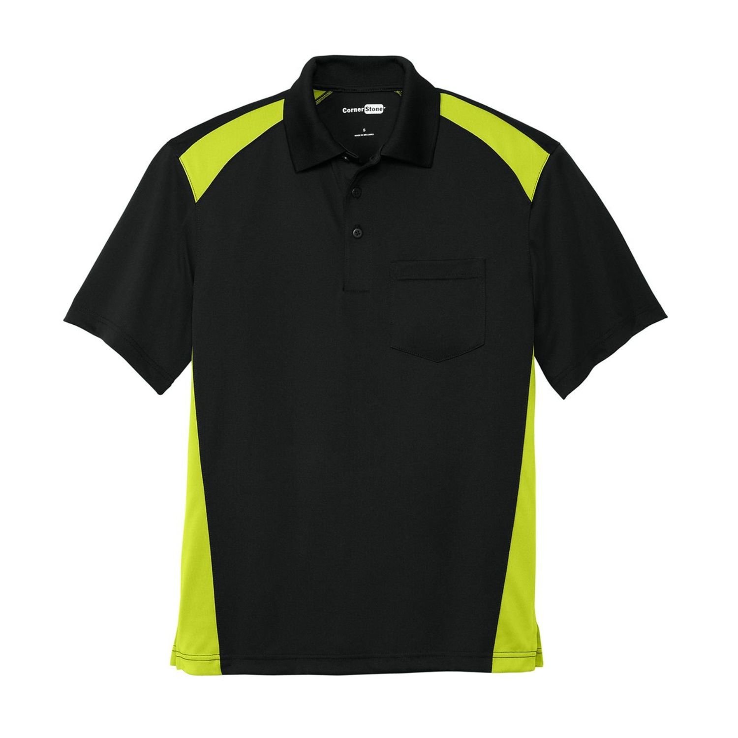 CornerStone Men's Select Snag-Proof Two Way Color Block Pocket Polo Embroidered CornerStone Men's Select Snag-Proof Two Way Color Block Pocket Polo Embroidered