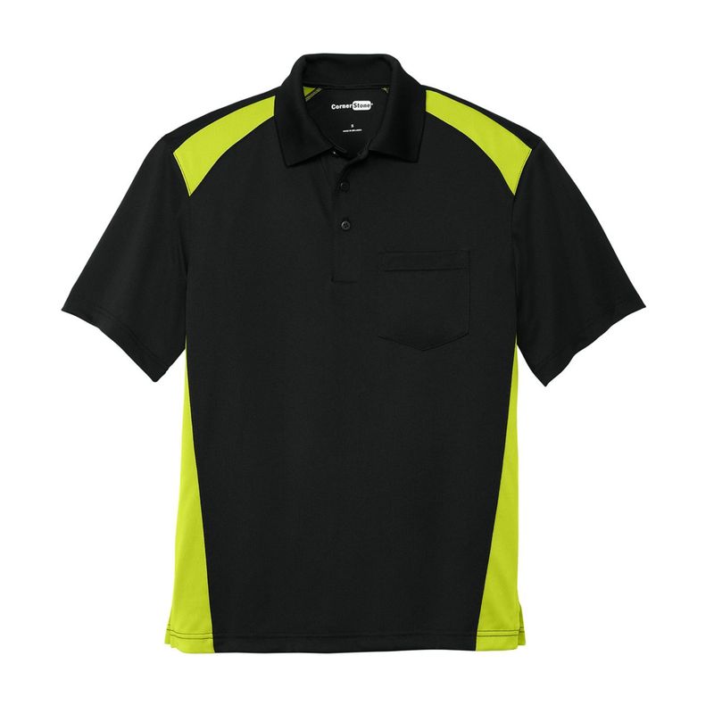 CornerStone Men's Select Snag-Proof Two Way Color Block Pocket Polo Embroidered