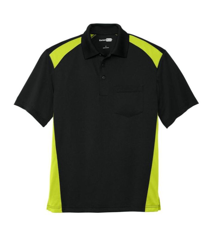 CornerStone Men's Select Snag-Proof Two Way Color Block Pocket Polo Embroidered
