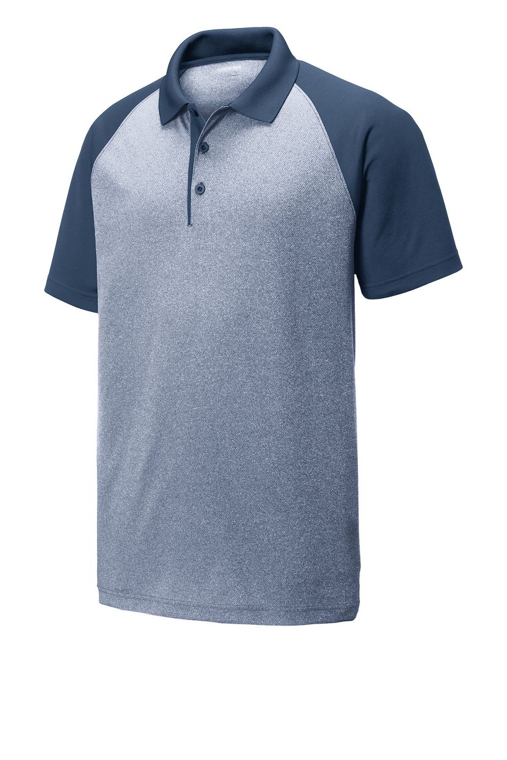 Sport-Tek Men's PosiCharge RacerMesh Raglan Heather Block Polo Embroidered Sport-Tek Men's PosiCharge RacerMesh Raglan Heather Block Polo Embroidered