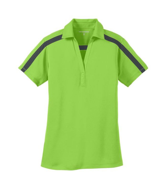 Port Authority Women's Silk Touch Performance Colorblock Stripe Polo Embroidered