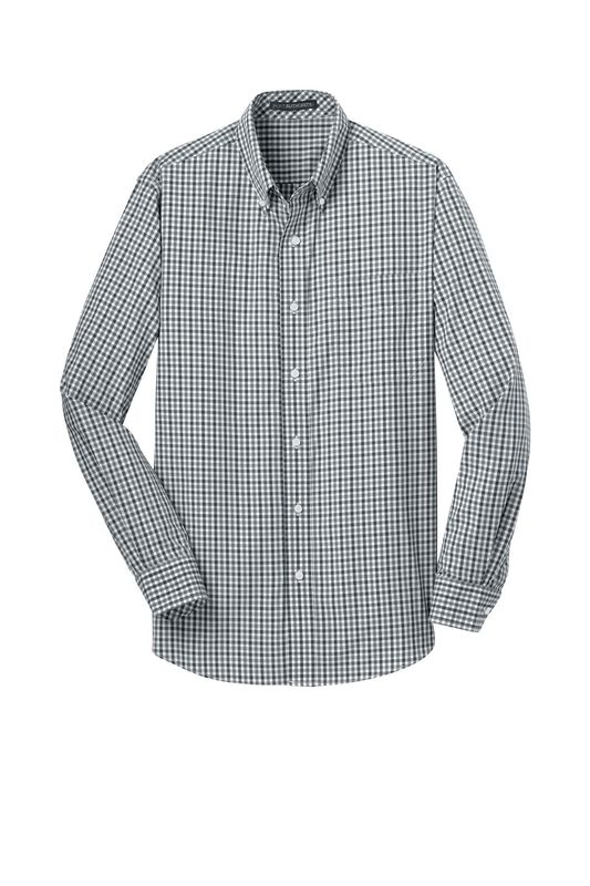 Port Authority® Men's Long Sleeve Gingham Easy Care Shirt  Embroidered