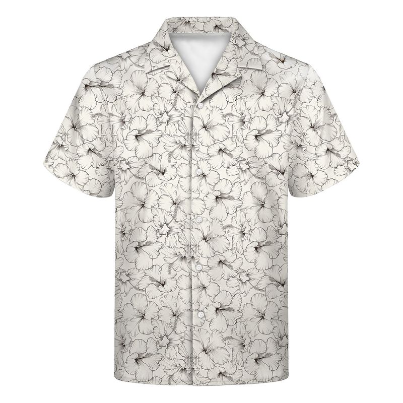 :   Men's Custom Dye Sublimation Sun-Guard Performance Hawaiian Cuban Collar Camp Shirt