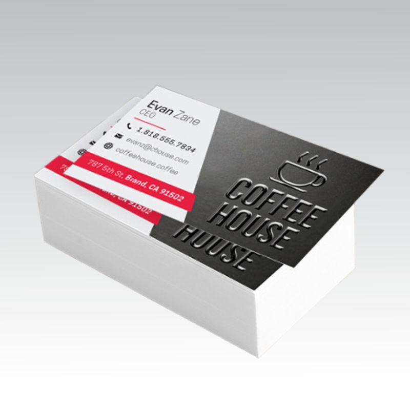 :       Raised Spot UV Business Cards