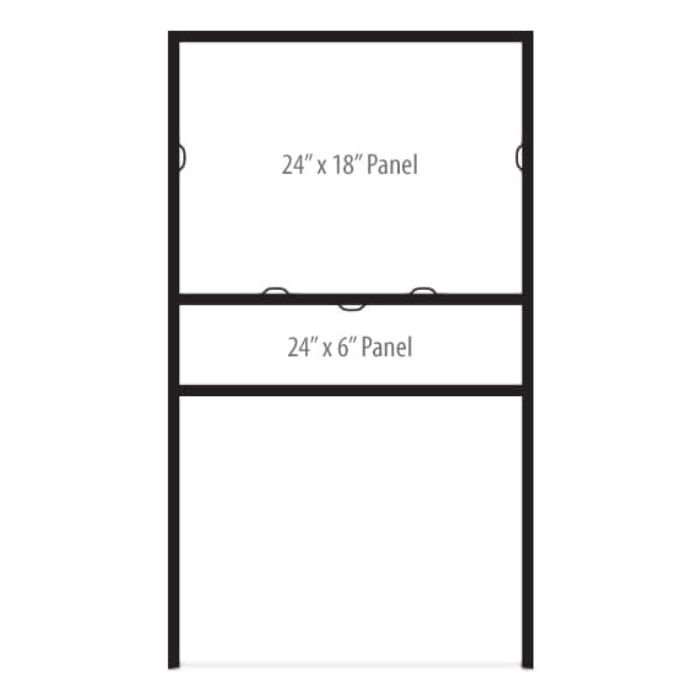 :        H-Frame Single Rider Sign Holders Slide-In 24" x 18"