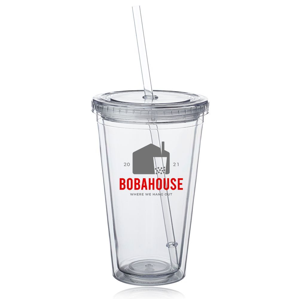 : 16 oz. Double Wall Acrylic Tumbler W/ Straws Stadium Cups : 16 oz. Double Wall Acrylic Tumbler W/ Straws Stadium Cups, Quantity: 12