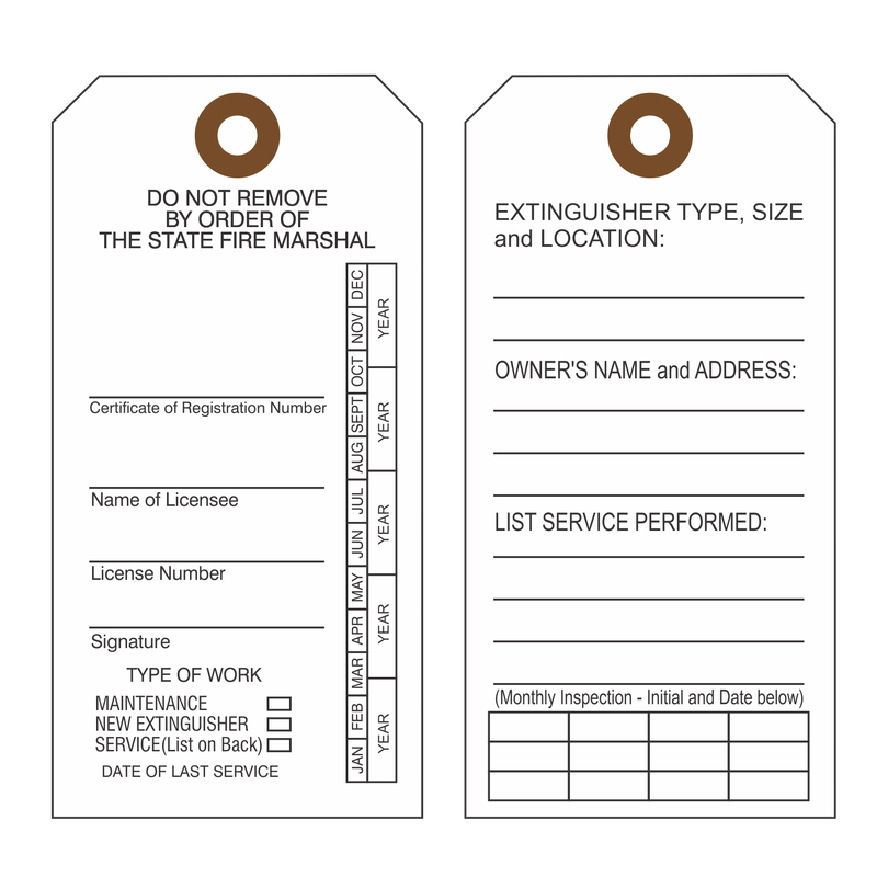 : Texas Fire Extinguisher Inspection Tags