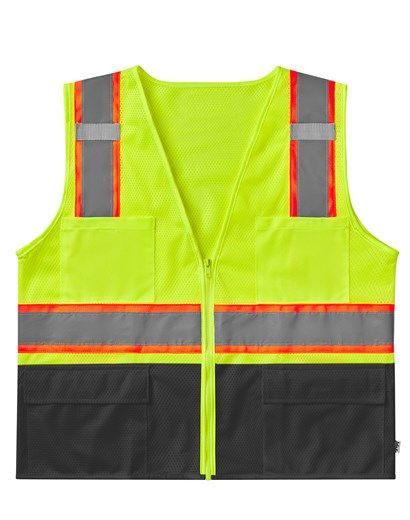 : Max ANSI Class 2 Deluxe Safety Vest With Black Bottom : Max ANSI Class 2 Deluxe Safety Vest With Black Bottom