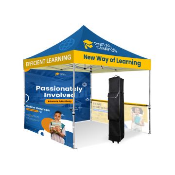 : 10' x 10' Custom Printed Pop Up Tent w/ Back Full Wall and Two Half Walls : 10' x 10' Custom Printed Pop Up Tent w/ Back Full Wall and Two Half Walls