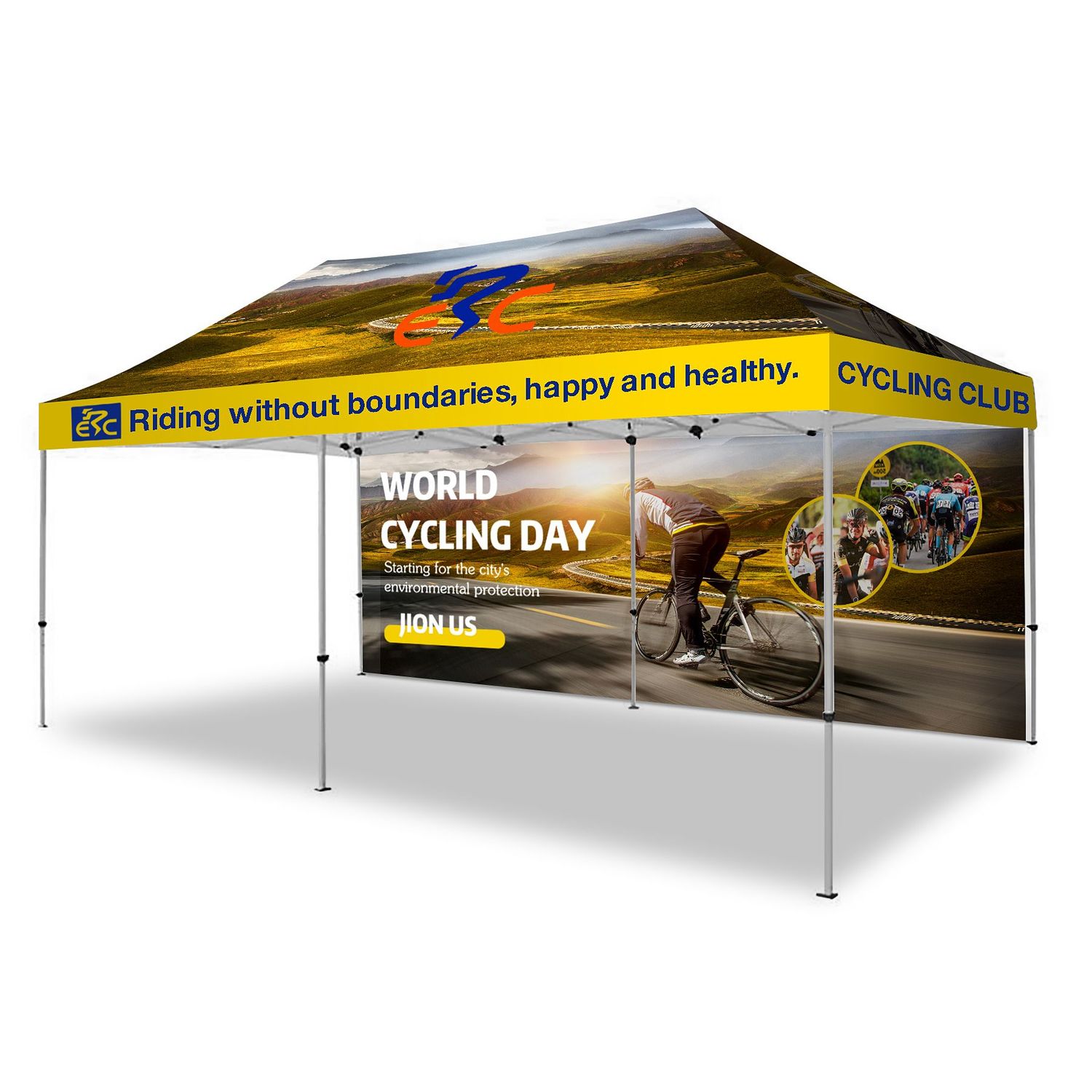 : 10' x 20' Custom Printed Pop Up Tent w/Back Full Wall : 10' x 20' Custom Printed Pop Up Tent w/Back Full Wall