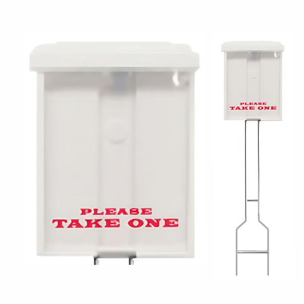 :   White Information Box Outdoor Brochure Holders with Stand