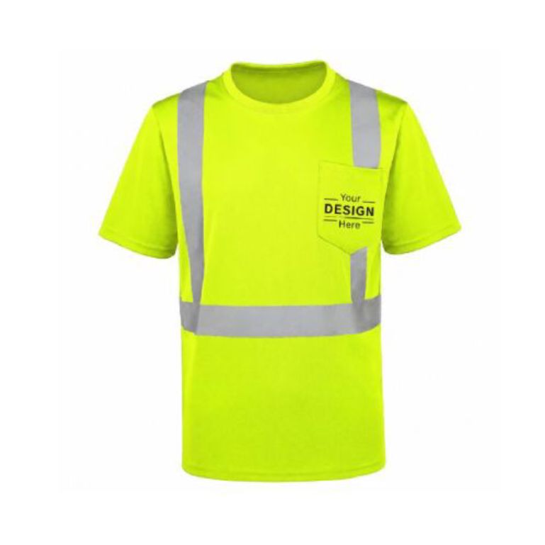 : Class 2 Short Sleeve Hi Vis Reflective Safety T-Shirt W/ Pocket : Class 2 Short Sleeve Hi Vis Reflective Safety T-Shirt W/ Pocket