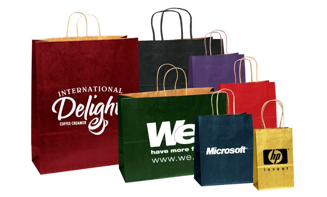 : Colored Twisted Paper Shoppers : Colored Twisted Paper Shoppers