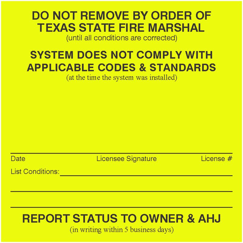 : Texas Alarm System Yellow Record Labels