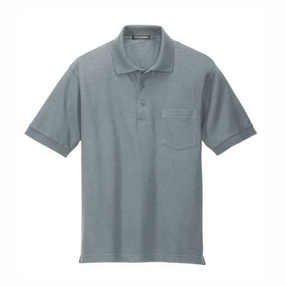 Port Authority Men's Silk Touch Poly/Cotton Polo with Pocket Embroidered Port Authority Men's Silk Touch Poly/Cotton Polo with Pocket Embroidered
