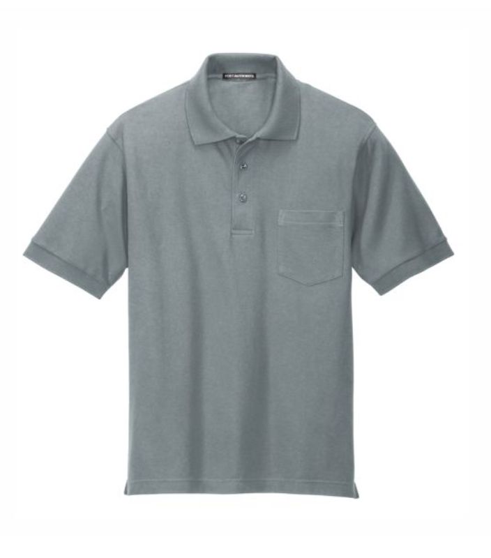 Port Authority Men's  Silk Touch Poly/Cotton Polo with Pocket Embroidered
