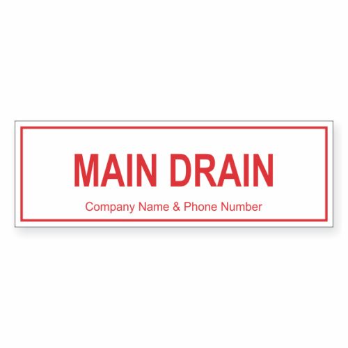 : Main Drain Sprinkler ID Signs