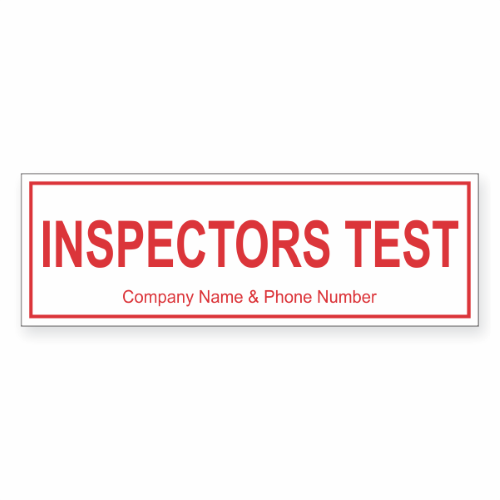 : Inspectors Test Sprinkler ID Signs : Inspectors Test Sprinkler ID Signs