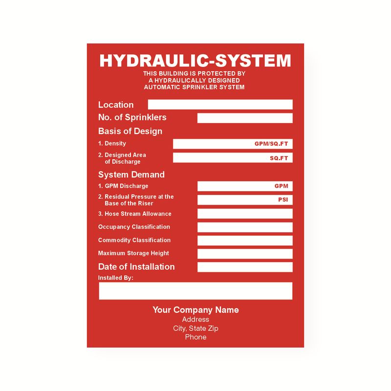 Hydraulic-System Signs & Decals