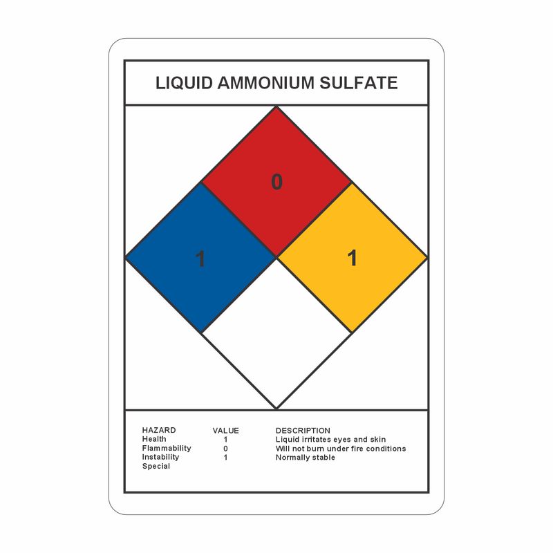 :       Liquid Ammonium Sulfate Value Aluminum 10" x 14"