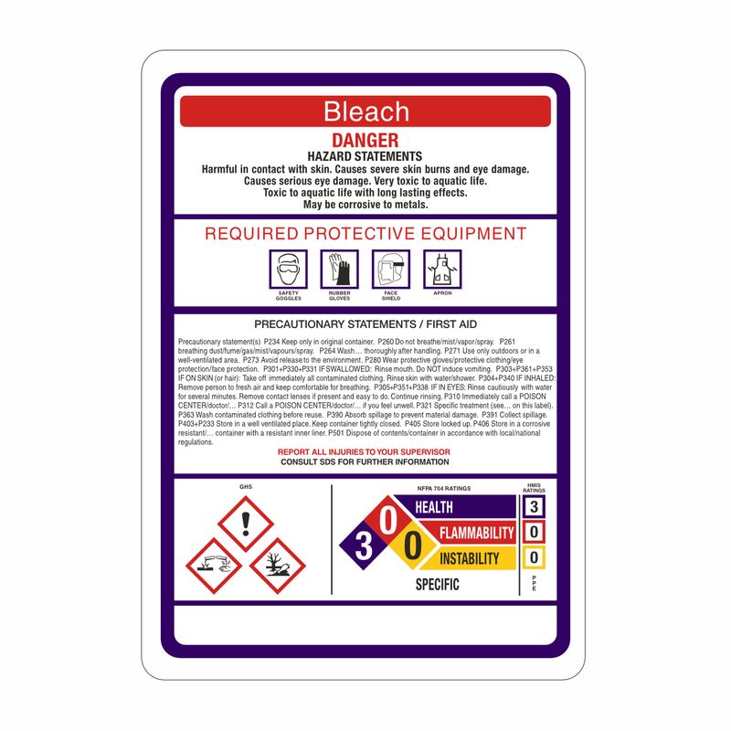 :        Bleach Hazard Statement