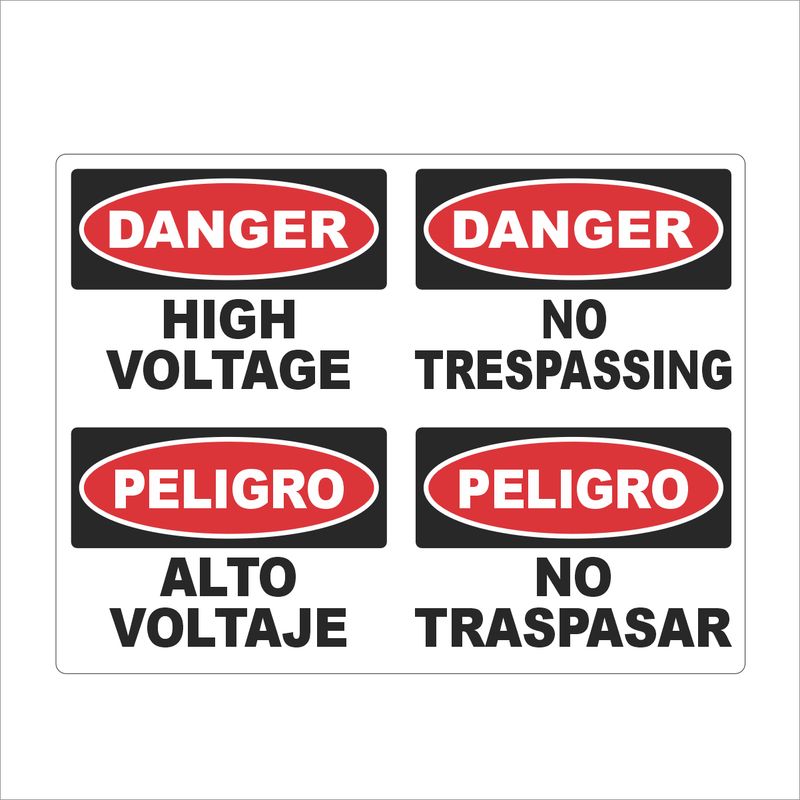 :         2-in-1 Danger Sign High Voltage, No Trespassing