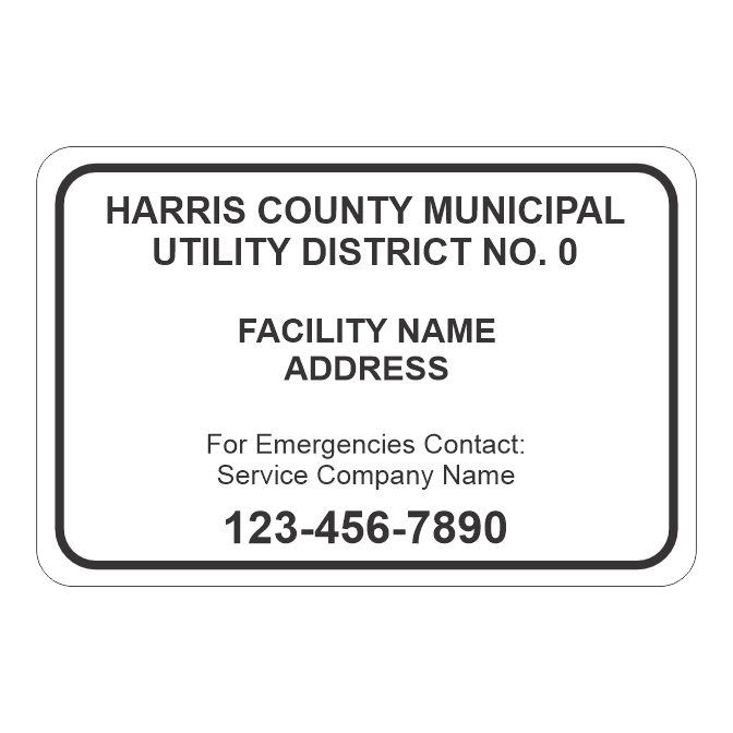 :          Utility District Facility Address Signs