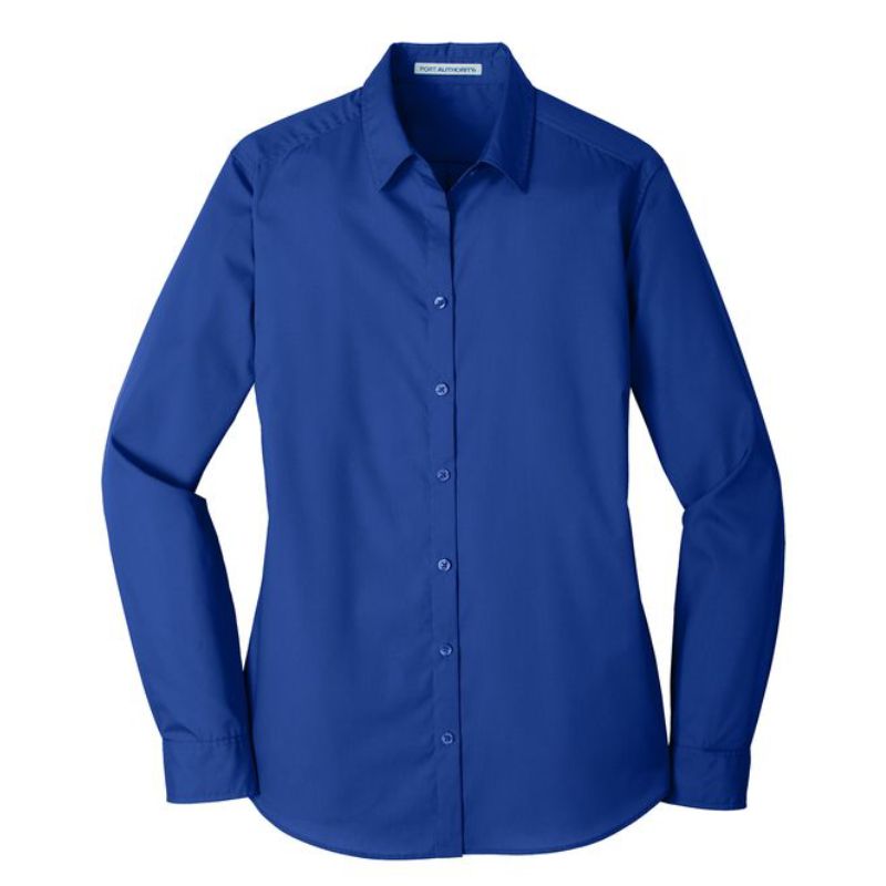 Port Authority® Women's Long Sleeve Carefree Poplin Shirt Port Authority® Women's Long Sleeve Carefree Poplin Shirt