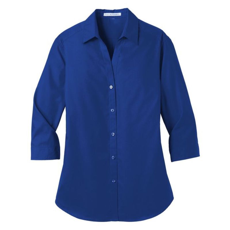 Port Authority® Women's 3/4-Sleeve Carefree Poplin Shirt