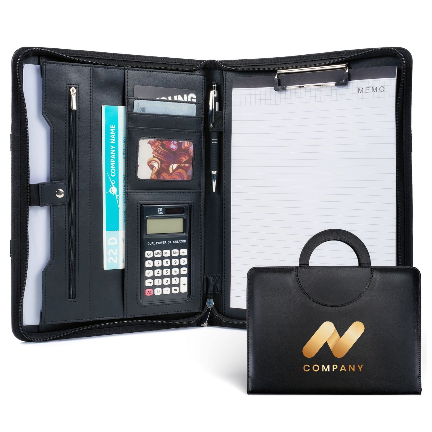 Portable Zippered Padfolio with Writing Pad Portable Zippered Padfolio with Writing Pad