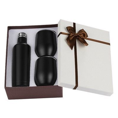 3 Piece Stainless Steel Wine Tumbler Set 3 Piece Stainless Steel Wine Tumbler Set, Color Options: Black