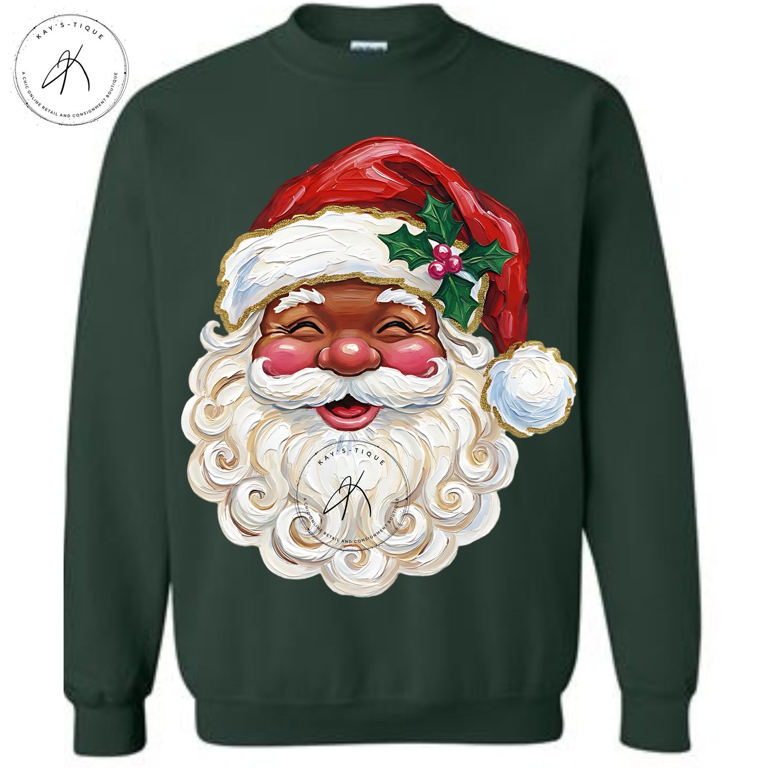 Oil Painted Santa Christmas Sweatshirt