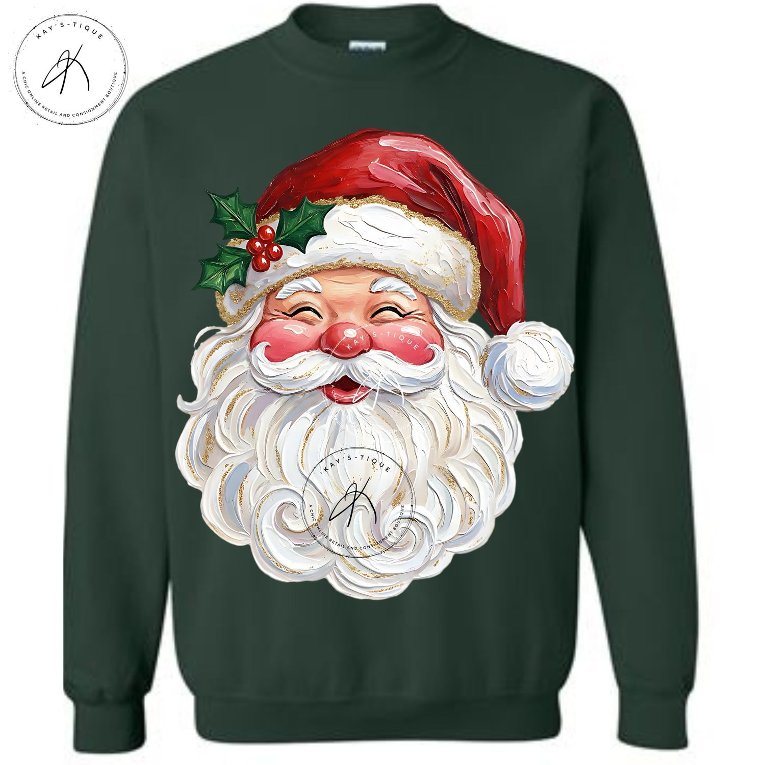 Oil Painted Santa Christmas Sweatshirt
