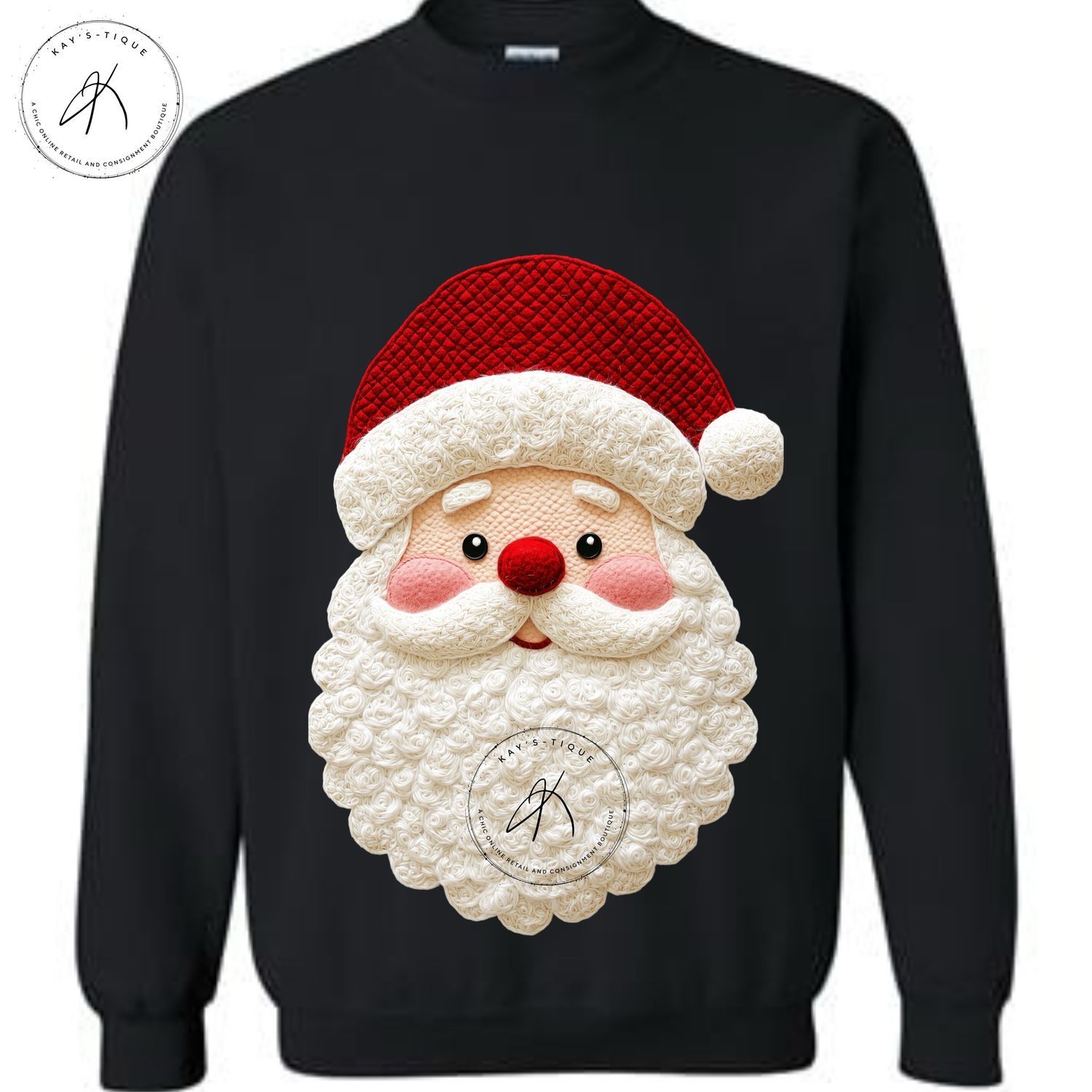 Plush Texture Santa Sweatshirt