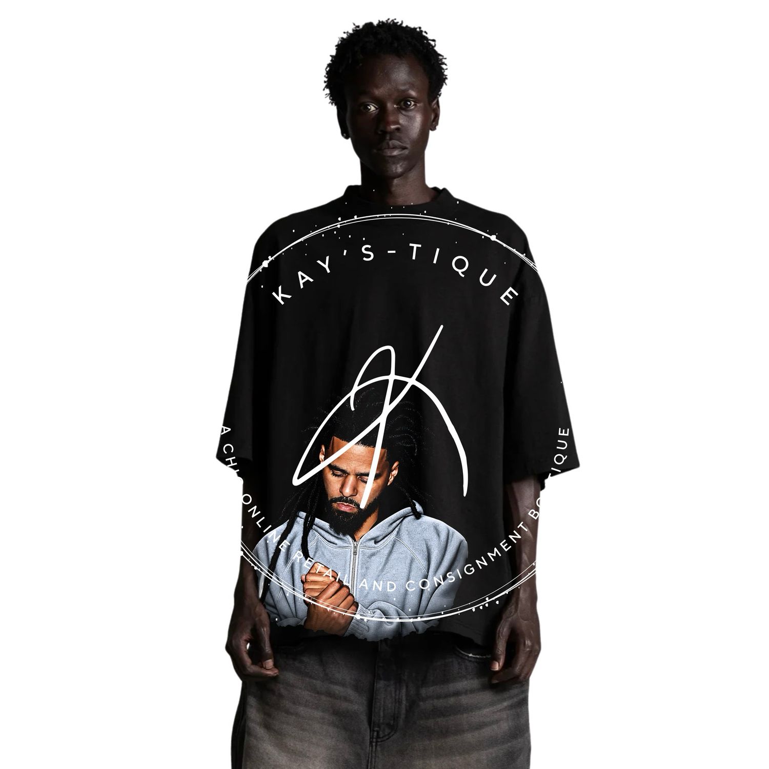 Custom J. Cole Shirt and OG Dreamville Pearl Bow Hat