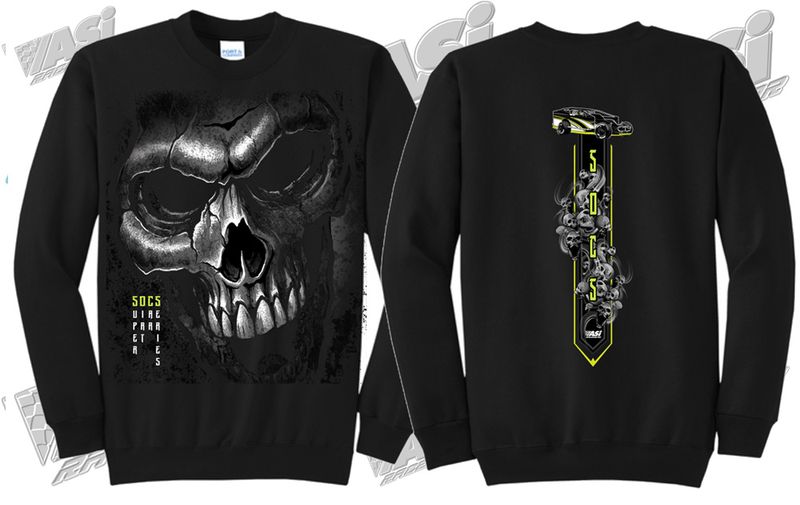 Super Dirt Car - Skull Crew Sweatshirt - Black