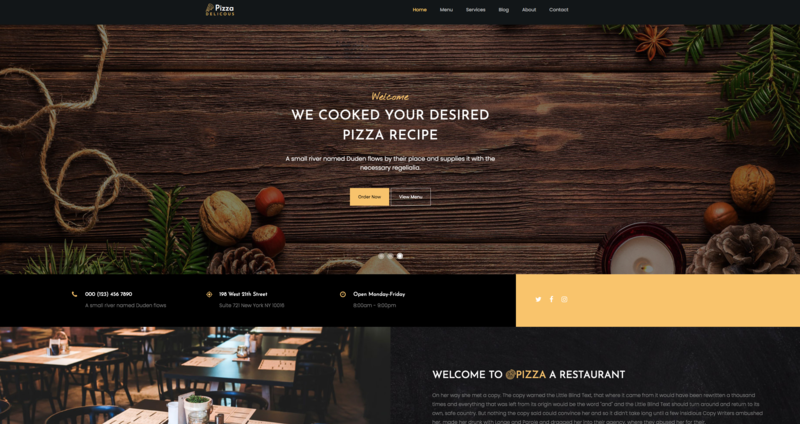 Pizza Shop Website Template