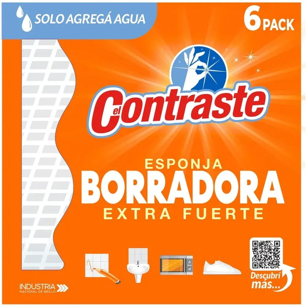 El Contraste : Esponjas Borradoras Extra Fuertes (6 unid)