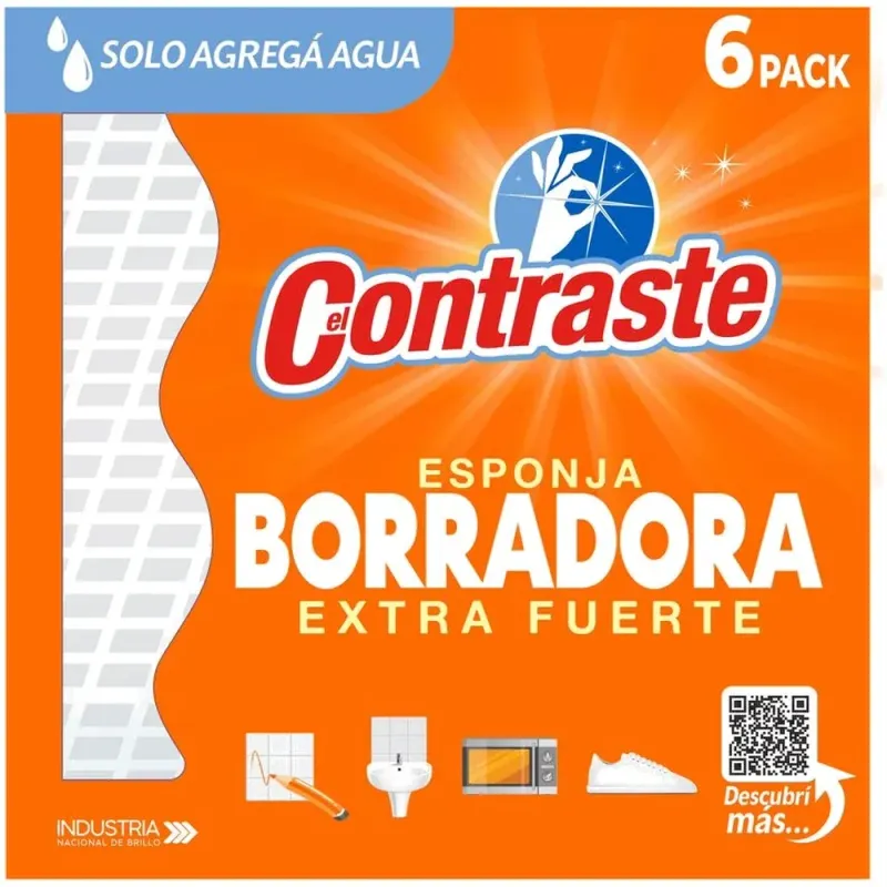 El Contraste : Esponjas Borradoras Extra Fuertes (6 unid)