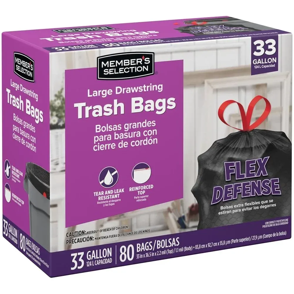 Bolsas para Basura con Cordón (124.9 L / 33 Gal - 80 unid)