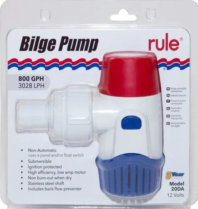 Rule® 800 GPH (3028 LPH / Modelo 20DA) Rule® 800 GPH (3028 LPH / Modelo 20DA)