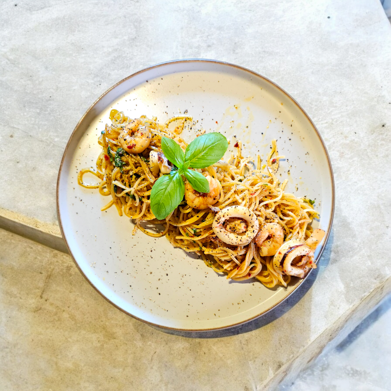 Sweet Basil Seafood Aglio Oglio