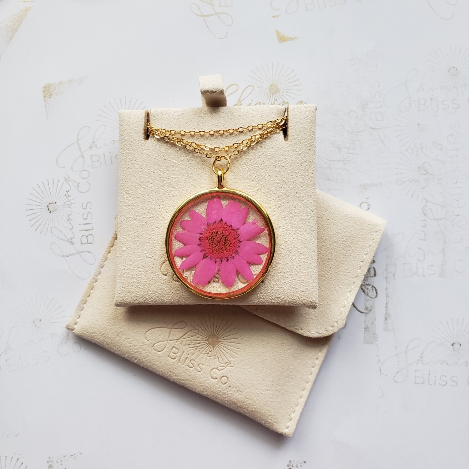 Hot Pink Daisy Necklace