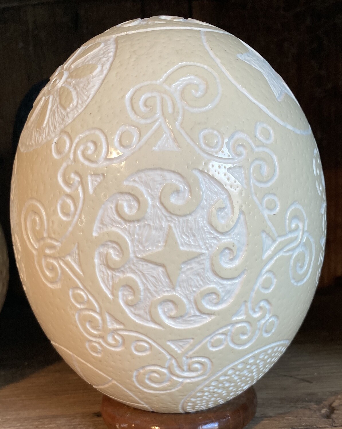 Special Ostrich Egg/all sides etched
