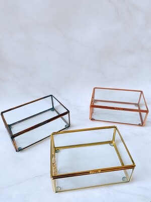 EDEN | Brass Tray Storage Hiasan Dekorasi Ruangan •Kotak Kaca•