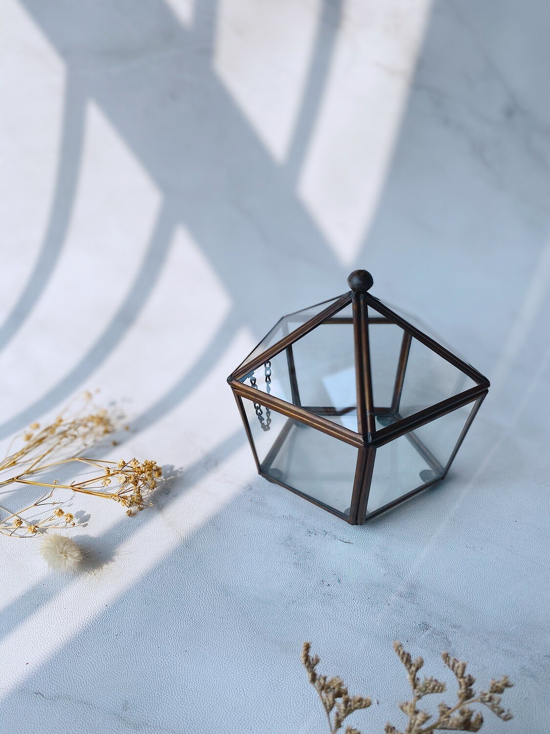 MAPLE | Brass Tray Storage Hiasan Dekorasi Ruangan •Kotak Kaca•
