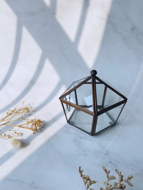MAPLE | Brass Tray Storage Hiasan Dekorasi Ruangan •Kotak Kaca•