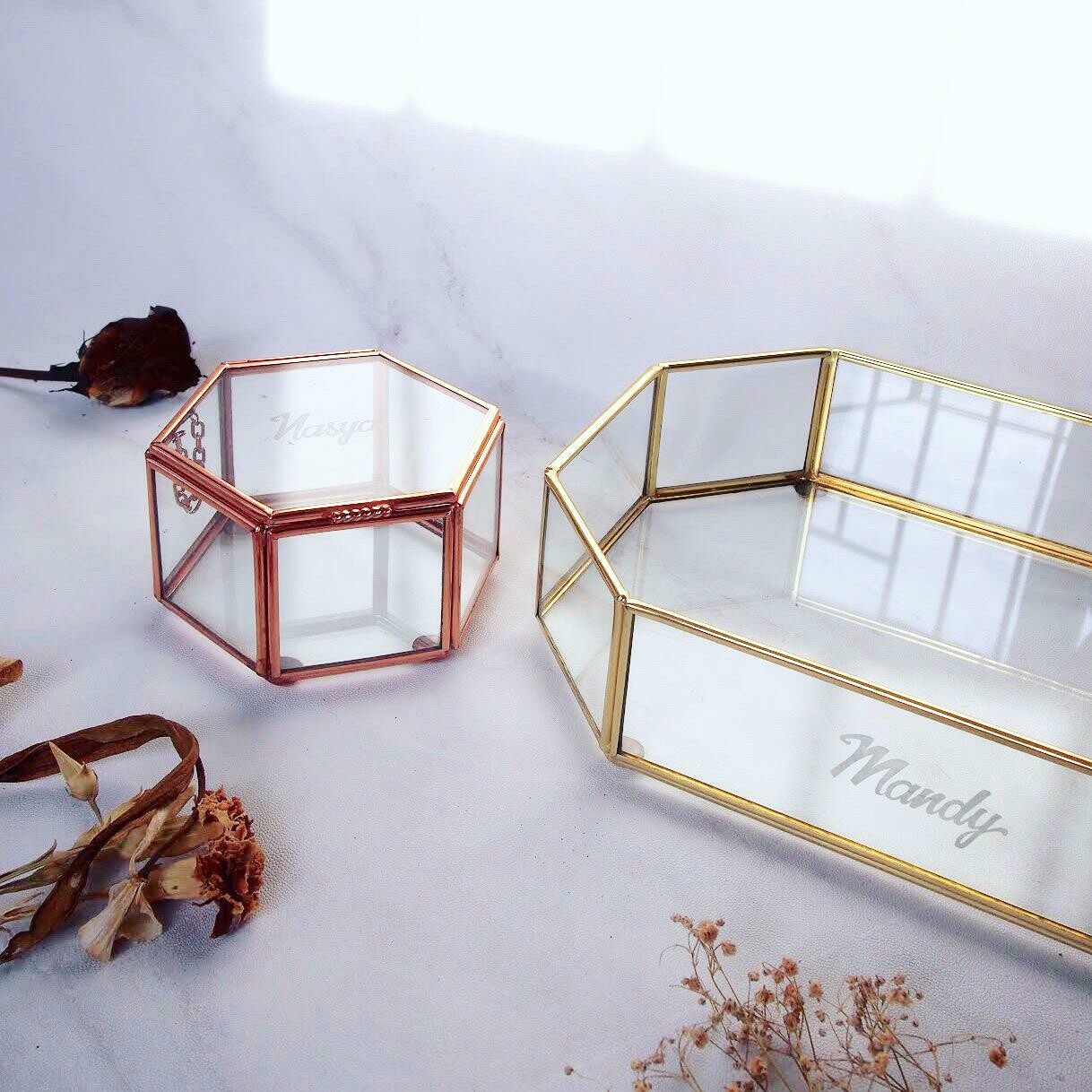 PERSONALIZED GOODS | Brass Storage Dekorasi Rumah Estetik Kotak Vas Bejana Hiasan Terrarium Cantik