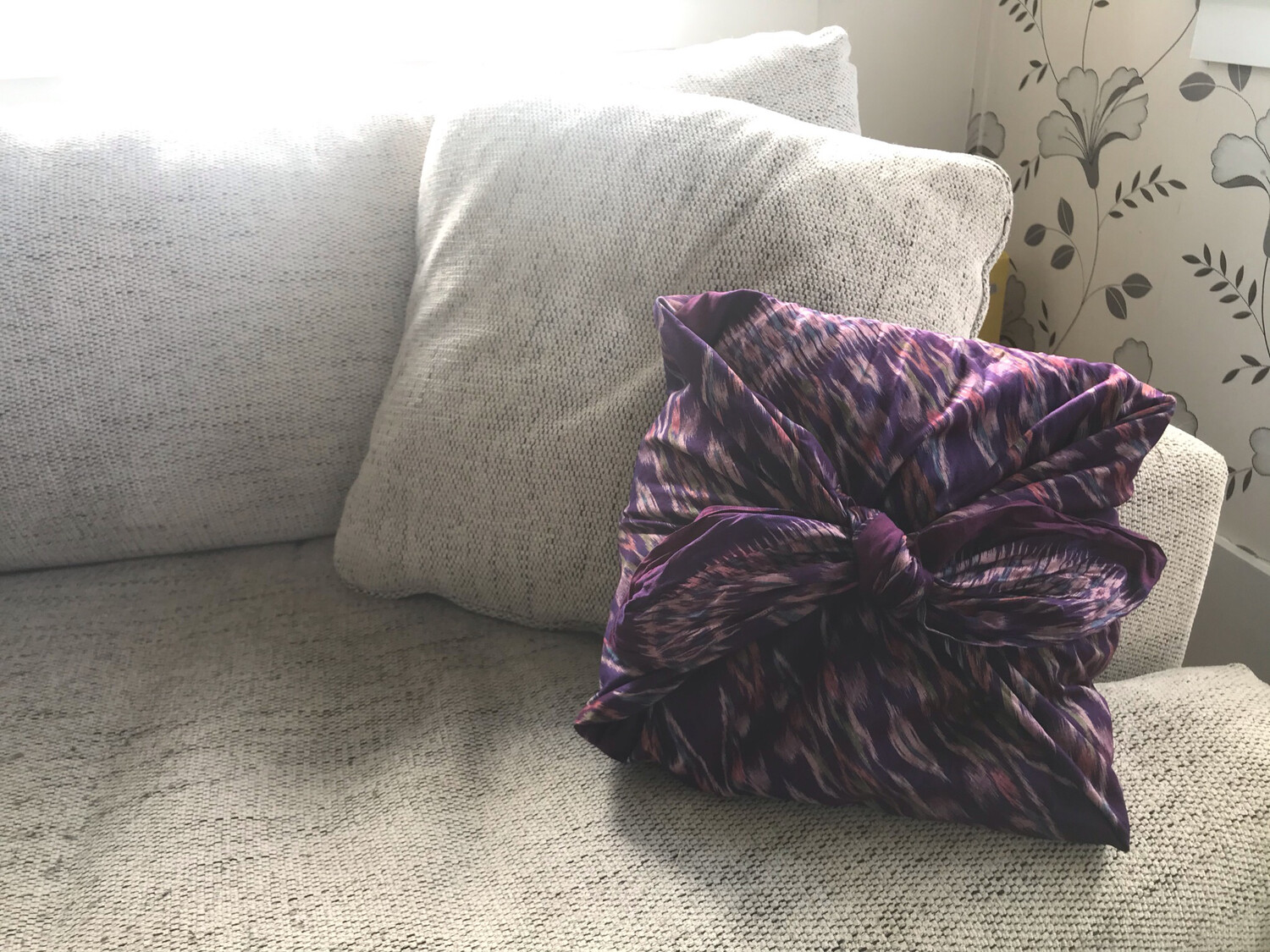 Furoshiki Wrap Large - Ikat Purple #1