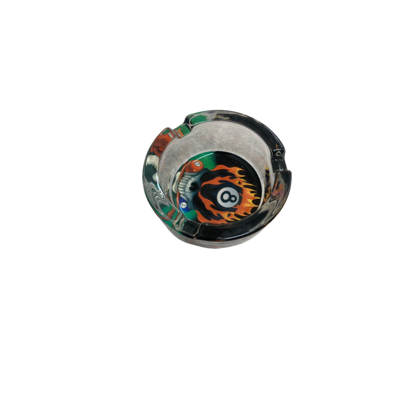 Glass Ashtray With Skullprint